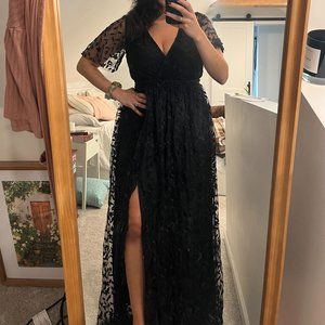 Baltic Born, Marseille Embossed Maxi Dress, black